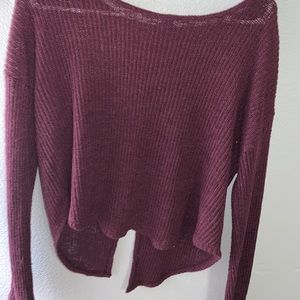 Aeropostale Maroon Open Back Sweater